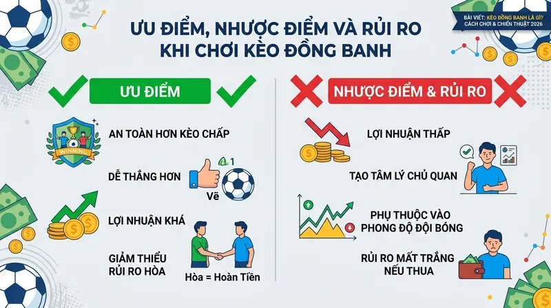 Kèo Đồng Banh Là Gì? Cách Chơi & Chiến Thuật 4 Ưu Điểm, Nhược Điểm Và Rủi Ro Khi Chơi Kèo Đồng Banh