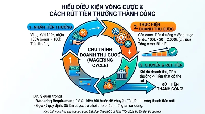 Điều Kiện Vòng Cược Và Cách Rút Tiền Thưởng Thành Công