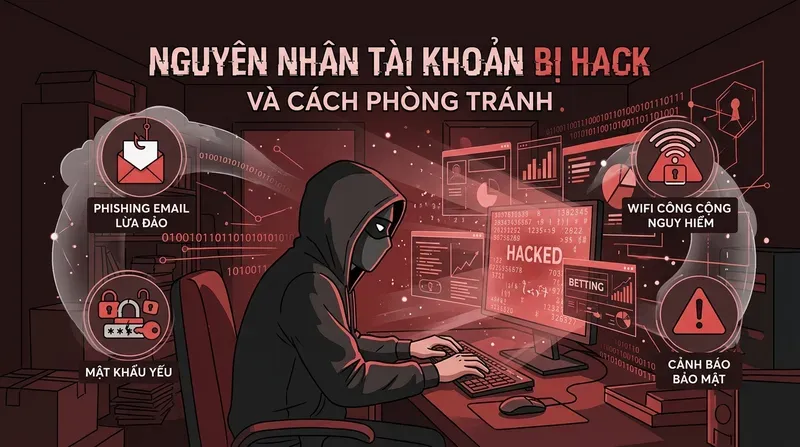 Bị Hack Tài Khoản Nhà Cái Phải Làm Gì? Xử Lý Ngay 5 Nguyên Nhân Phổ Biến Khiến Tài Khoản Nhà Cái Bị Hack & Cách Phòng Tránh