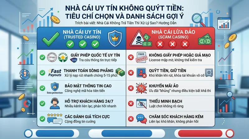 Nhà Cái Uy Tín Không Quỵt Tiền: Tiêu Chí Chọn Và Danh Sách Gợi Ý