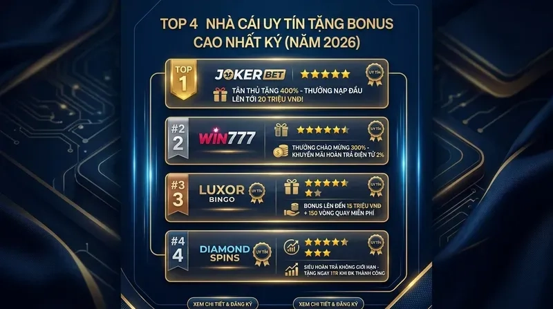 Nhà Cái Uy Tín Tặng Bonus Cao Nhất Nên Đăng Ký Năm 2026