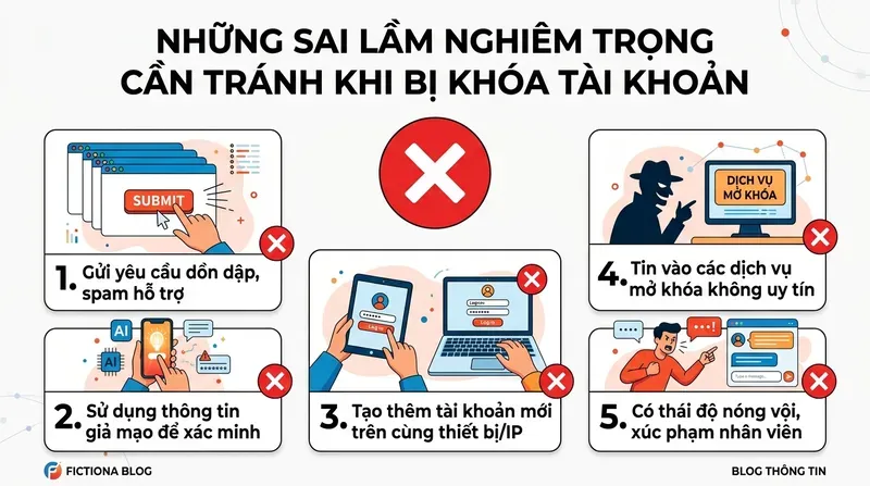 Những Sai Lầm Nghiêm Trọng Cần Tránh Khi Bị Khóa Tài Khoản