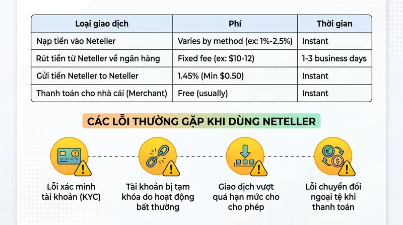 Phí Giao Dịch, Hạn Mức Và Các Lỗi Thường Gặp Khi Dùng Neteller