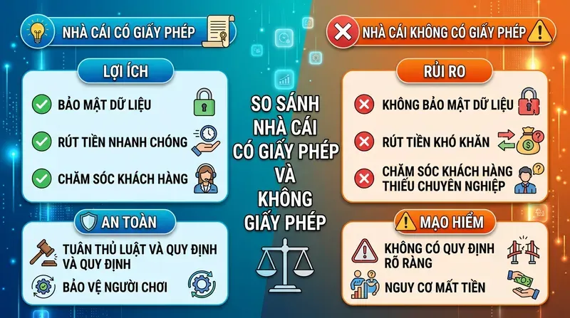 So sánh nhà cái có giấy phép và không giấy phép: nên chọn bên nào?