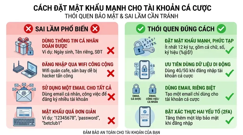 Cách Đặt Mật Khẩu Mạnh Cho Tài Khoản Cá Cược 5 Thói Quen Bảo Mật Cần Có Và Những Sai Lầm Bet Thủ Việt Hay Mắc