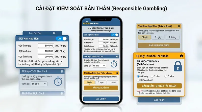 Tính Năng Responsible Gambling Tại Nhà Cái: Công Cụ Hỗ Trợ Kiểm Soát Bản Thân