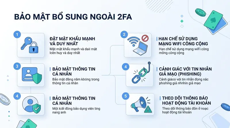 Có Nên Bật Xác Minh 2 Lớp (2FA) Tài Khoản Nhà Cái? 6 Các Biện Pháp Bảo Mật Bổ Sung Ngoài 2FA Cho Tài Khoản Betting