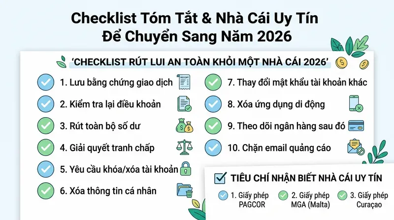 Checklist Tóm Tắt và Nhà Cái Uy Tín Để Chuyển Sang Năm 2026