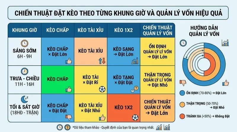 Giờ Nào Odds Biến Động Mạnh Nhất? Bí Quyết Đặt Kèo 6 Chiến Thuật Đặt Kèo Theo Từng Khung Giờ Và Quản Lý Vốn Hiệu Quả