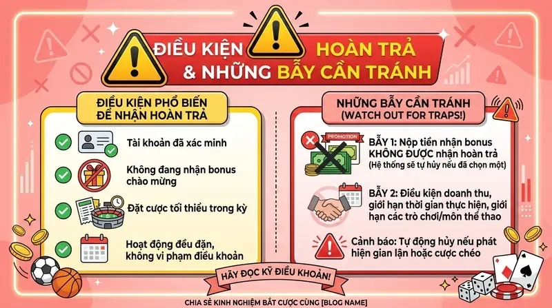 Hoàn Trả Thể Thao vs Casino Khác Gì Nhau? So Sánh Chi Tiết 6 Điều Kiện Nhận Hoàn Trả & Những Bẫy Cần Tránh