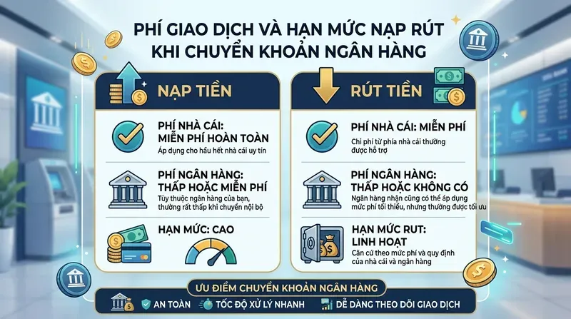 Vin88 6 Phí Giao Dịch Và Hạn Mức Nạp Rút Khi Chuyển Khoản Ngân Hàng