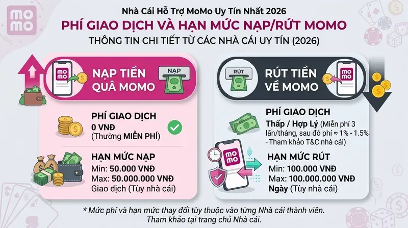 Vin88 6 Phí Giao Dịch Và Hạn Mức Nạp/Rút MoMo Tại Nhà Cái