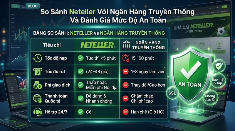 So Sánh Neteller Với Ngân Hàng Truyền Thống Và Đánh Giá Mức Độ An Toàn