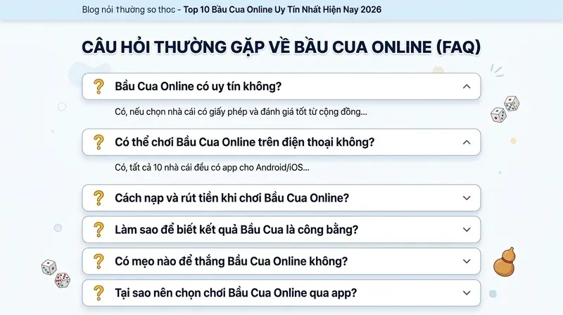 Câu Hỏi Thường Gặp Về Bầu Cua Online (FAQ)