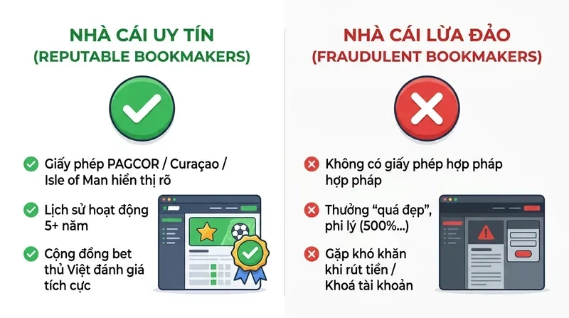 Dấu Hiệu Nhận Biết Nhà Cái Uy Tín Và Nhà Cái Lừa Đảo