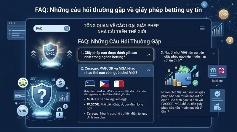 FAQ: Những câu hỏi người chơi thường gặp về giấy phép betting uy tín