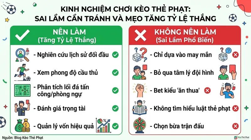 Kinh Nghiệm Chơi Kèo Thẻ Phạt: Sai Lầm Cần Tránh Và Mẹo Tăng Tỷ Lệ Thắng