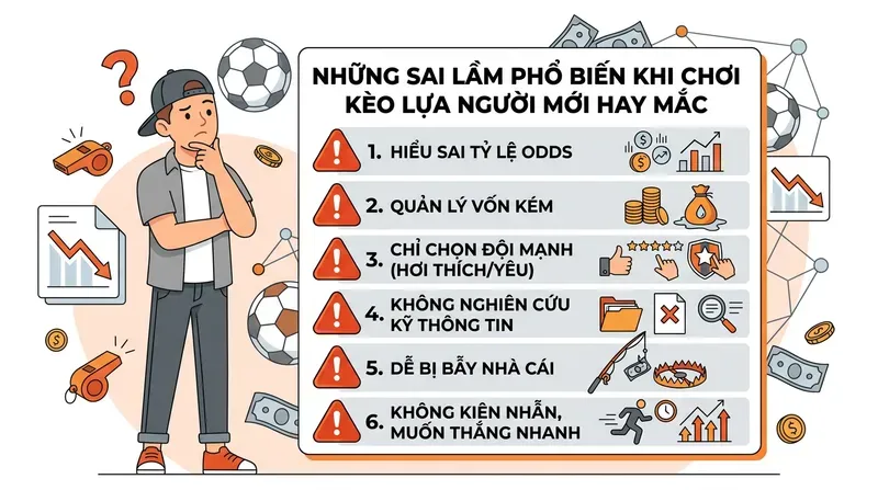 Những Sai Lầm Phổ Biến Khi Chơi Kèo Lựa Người Mới Hay Mắc