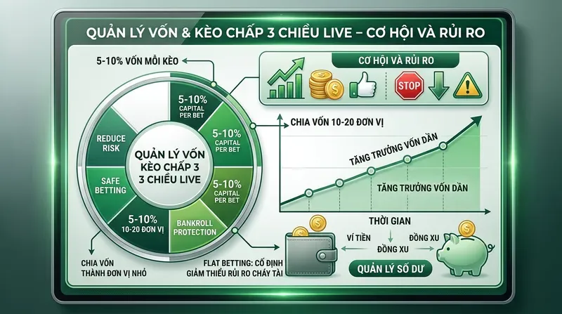 Quản Lý Vốn & Kèo Chấp 3 Chiều Live – Cơ Hội Và Rủi Ro