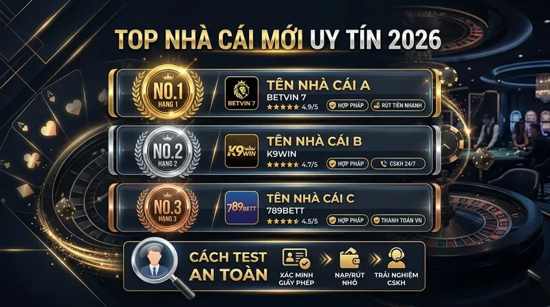 Top Nhà Cái Mới Uy Tín 2026 Và Cách Test An Toàn Trước Khi Chơi Lớn