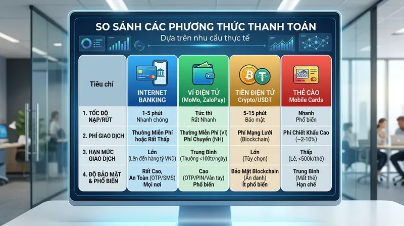Vin88 8 So Sánh Ngân Hàng Trực Tuyến Với Ví Điện Tử Và Các Phương Thức Thanh Toán Khác