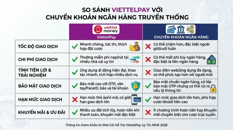 Vin88 8 So Sánh ViettelPay Với Chuyển Khoản Ngân Hàng Truyền Thống
