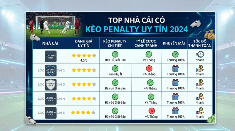 Top Nhà Cái Uy Tín Có Kèo Penalty Tốt Nhất Tại Việt Nam