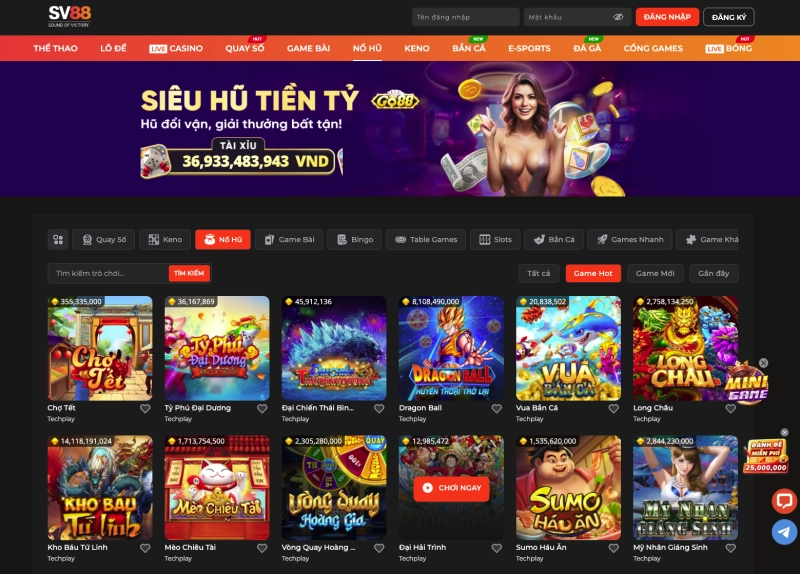 Nhiều trò chơi slot hấp dẫn
