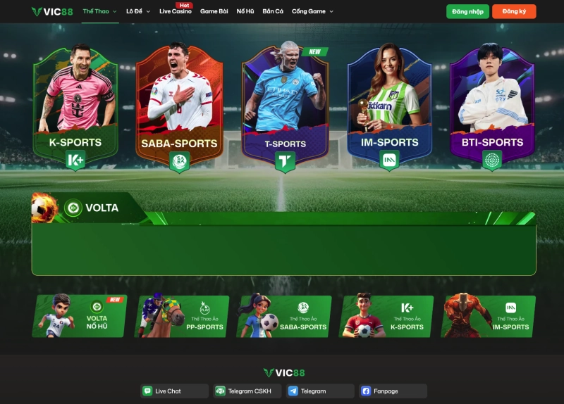 Giao diện cá cược thể thao SABA Sports tại Vic88