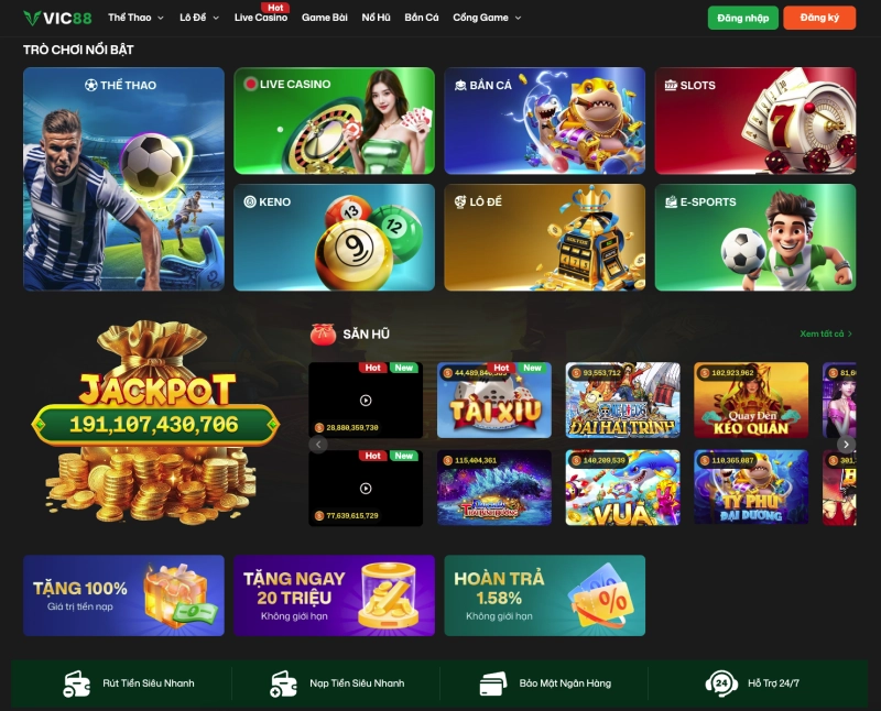 Sảnh Casino Live tại Vic88 với dealer thật