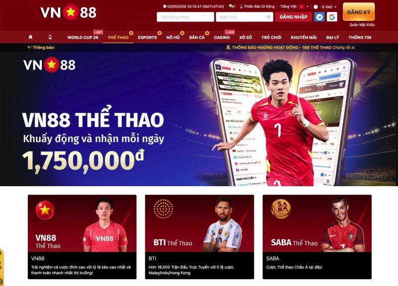 VN88 2 Giao diện cá cược thể thao VN88