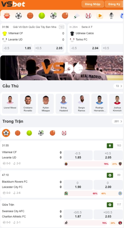 VSBet 5 Giao diện VSBet trên điện thoại di động